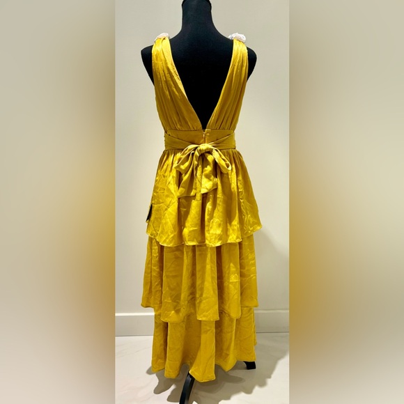 Lulus Marigold/Canary tiered dress - Picture 9 of 13